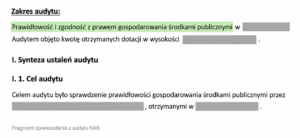 Excerpt from a KAS audit report